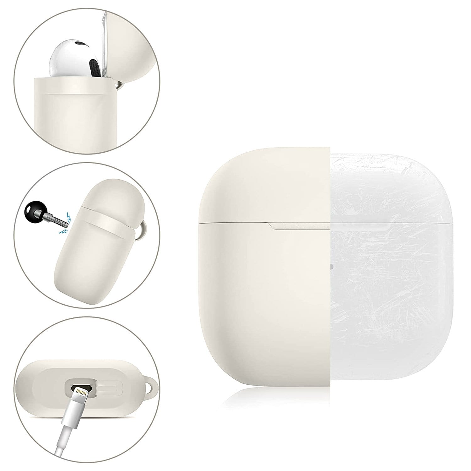 SaharaCase - Liquid Silicone Case - for Apple AirPods 3 - Glow White