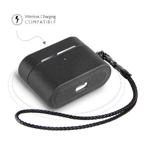 Retro Leather Case for Apple AirPods Pro (1st Generation) - Black