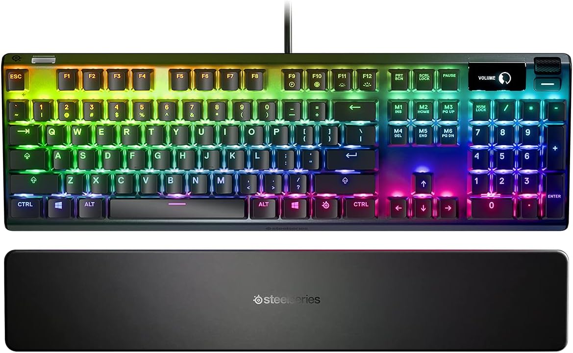 SteelSeries Apex 7 Tenkeyless Mechanical Wired Gaming Keyboard with Smart Display and Red Switch